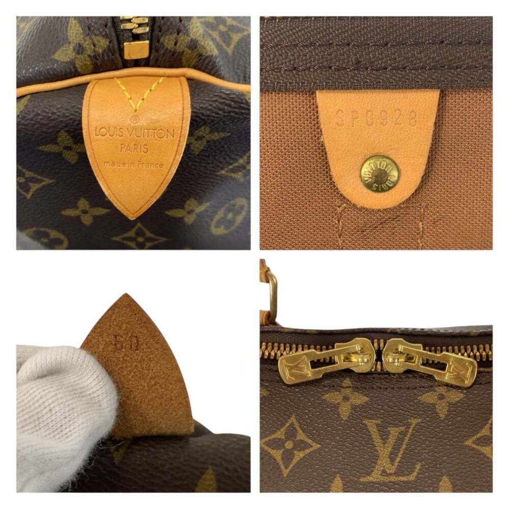 LOUIS VUITTON Authentic Brown Monogram Leather Keepall 60 Boston Bag - Picture 3 of 10